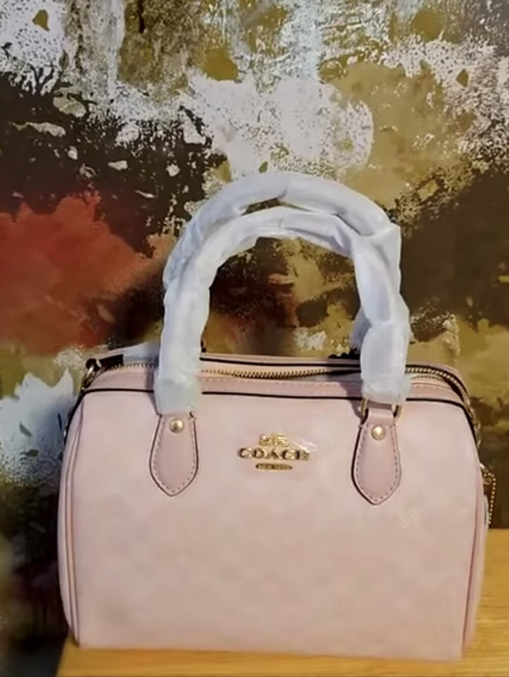 Coach Pink Signature Satchel/ Crossbody Bag